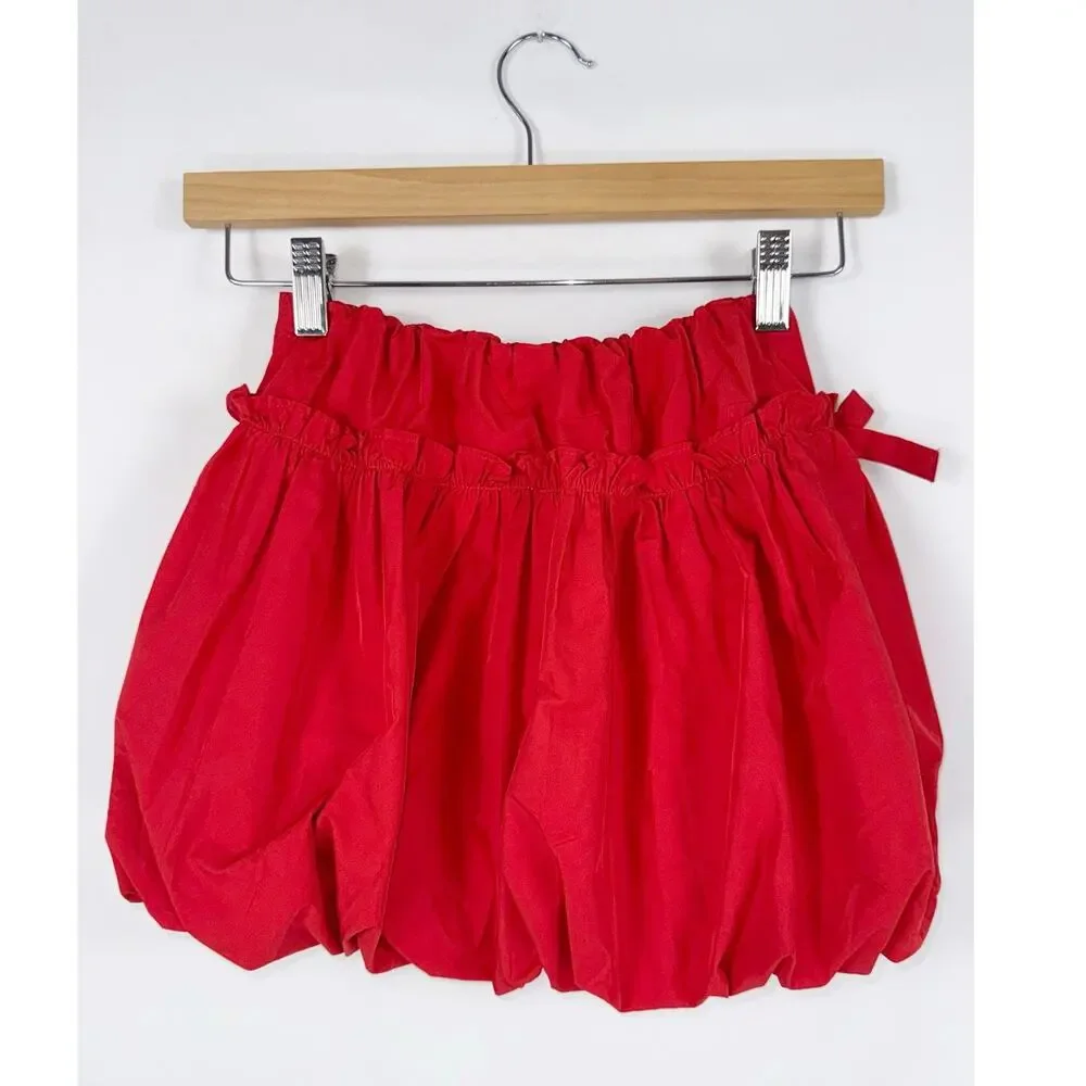 Crewcuts J Crew Girls Tafetta Bow Bubble Skirt Kids 7 Red Holiday
